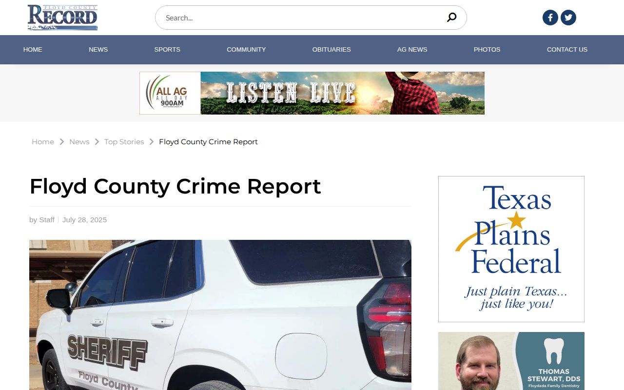 Childress County Jail documented Floyd County transport and release path
